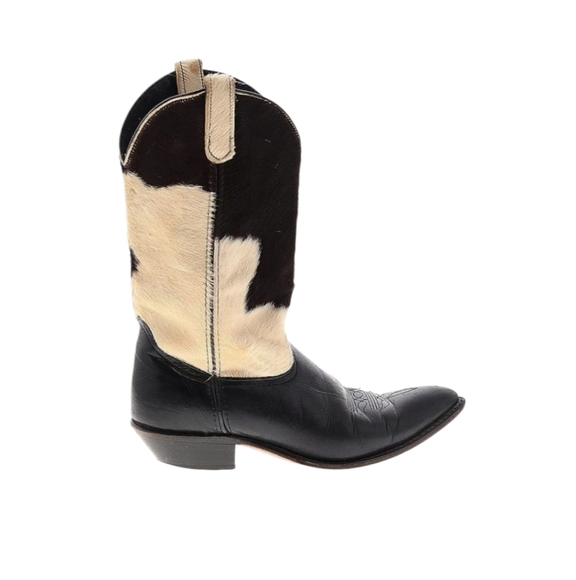 Dan Post Black and White Heeled Boots - Picture 1 of 5